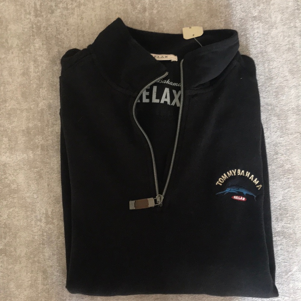 Men’s black quarter-zip sweater